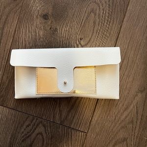 Cream and gold sunglasses case